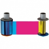 FARGO 84051 YMCK: Полноцветная лента для принтеров Fargo серии HDP, с полимерной чёрной панелью – 500 отпечатков
